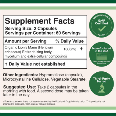 Double Wood Supplements Lions Mane Mushroom - B07PM8X5CG