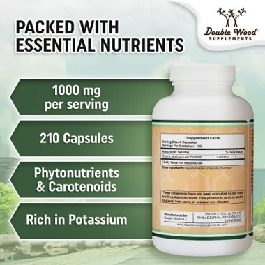 Double Wood Supplements Moringa Organic & Vegan - B07ZWFRCX2