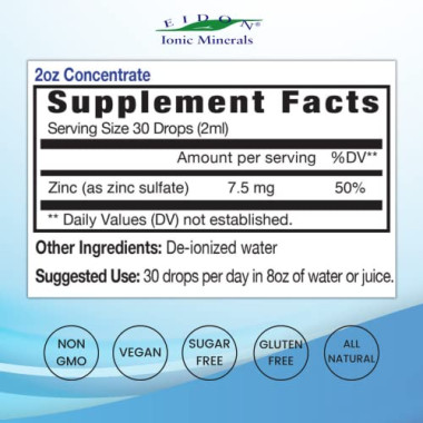 Eidon Mineral Supplements Ionic Minerals Zinc Liquid Concentrate - B0054RQT8Q