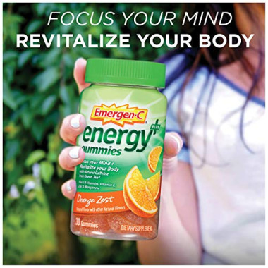 Emergen-C Energy Plus Gummies Orange Zest - B079YBN17L