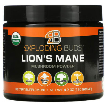 Exploding Buds Lion's Mane Certified Organic Mushroom Powder - 