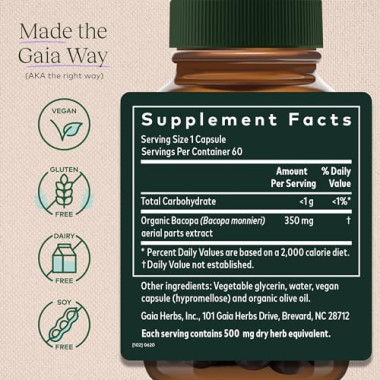 Gaia Herbs Bacopa Brain and Cognitive Support - B07PD84Q5J