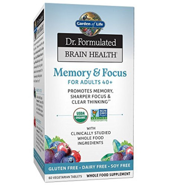 Garden of Life Dr. Formulated Brain Health Memory & Focus for Adults 40+ - B076ZQBZD7
