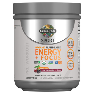 Garden of Life Sport Organic Plant-Based Energy + Focus Pre-Workout Sugar Free - B01N5AZ70H
