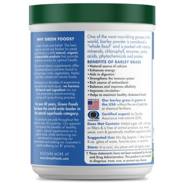 Green Foods Organic and Raw Wheatgrass Powder - B075NQZLMM