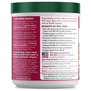 Green Foods Organic Beet Essence Juice Powder - B00CDX3XWY