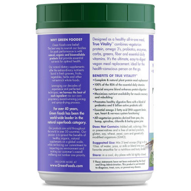 Green Foods True Vitality Plant Protein Shake with DHA - B005P0V2RU