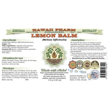 HawaiiPharm Lemon Balm Melissa Officinalis - B01A3PB8XO