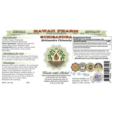 HawaiiPharm Schisandra alcohol-free Liquid Extract - B01BIARMHY