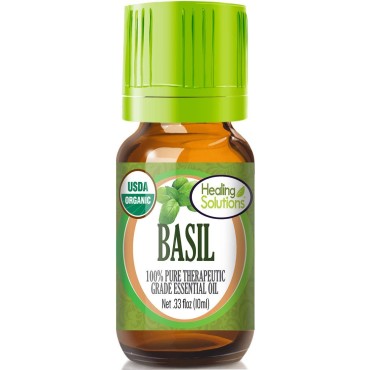 Healing Solutions Organic Basil Essential Oil - B07GVNGMPM