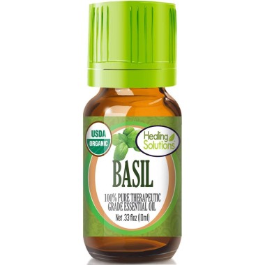 Healing Solutions Organic Basil Essential Oil - B07GVNGMPM