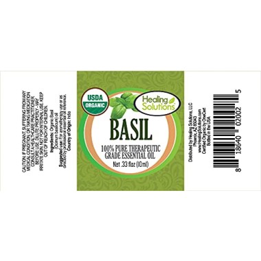 Healing Solutions Organic Basil Essential Oil - B07GVNGMPM