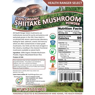 Health Ranger Select Organic Shiitake Mushroom - B00IJZVWW8