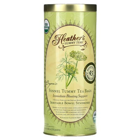Heather's Tummy Care Tummy Teas Organic Fennel Tea Bags Caffeine Free - 