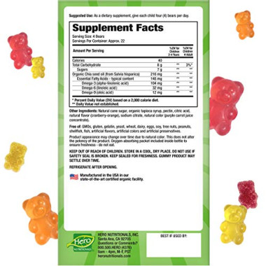Hero Nutritional Products Yummi Bears Vegetarian Omega 3 - B001AZTD98