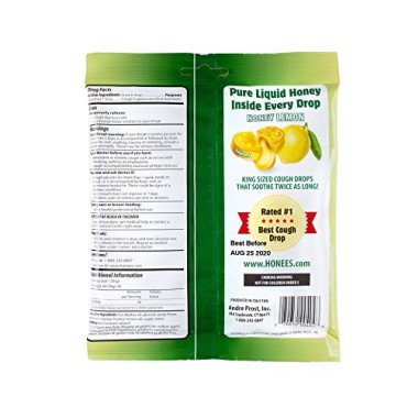 Honees Honey Lemon Menthol Cough Drops - B01AT30264