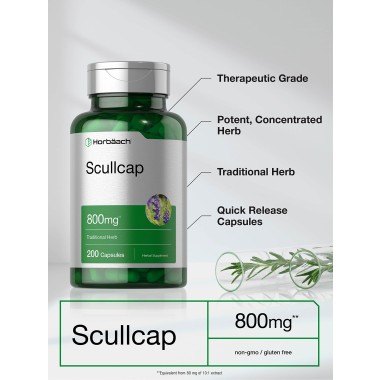 Horbäach Skullcap Helps Promote Relaxation & Sleep - B07M95MKV7