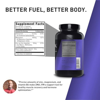 JYM Supplement Science ZMA Zinc, Magnesium and Vitamin B6 - B01HGR02CU