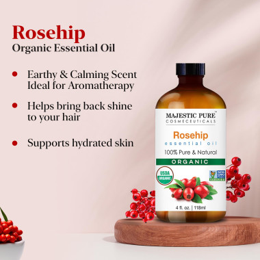 Majestic Pure 100% Natural & Pure Cold Pressed Rosehip - B00QR7FTLU