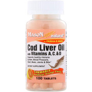 Mason Natural Chewable Cod Liver Oil with Vitamins A, C, & D Orange Flavor - B00EBGQRC4