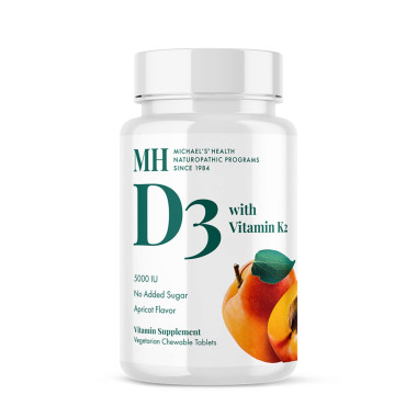 Michael's Naturopathic Vitamin D3 with Vitamin K2 Natural Apricot Flavor 5,000 IU - B003CWH96G