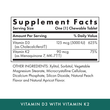 Michael's Naturopathic Vitamin D3 with Vitamin K2 Natural Apricot Flavor 5,000 IU - B003CWH96G