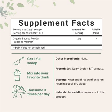 Micro Ingredients Bacopa Support Mental Alertness - B079MJ4YXQ