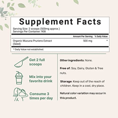 Micro Ingredients Maximum Strength Organic Mucuna - B01BHF3J4K