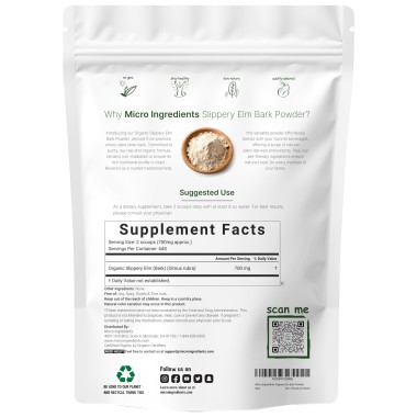 Micro Ingredients Slippery Elm US Grown Organic - B075VFCQBC
