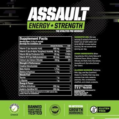 MusclePharm Assault Energy + Strength Pre-Workout - B01HHWIPZA