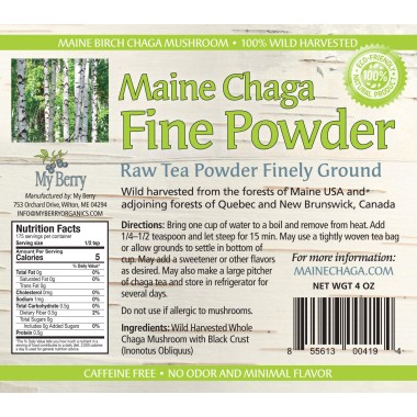 My Berry Organics Maine Chaga Fine Mushroom Powder - B01MRB9GE9