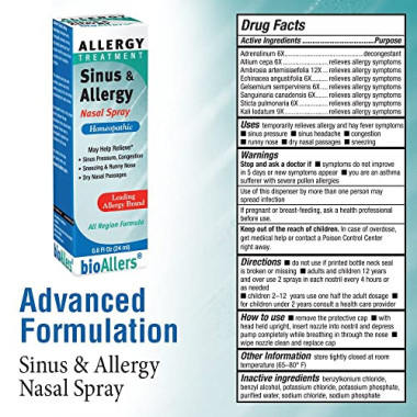 NatraBio BioAllers Sinus & Allergy Nasal Spray Allergy Treatment - B0019LROCQ