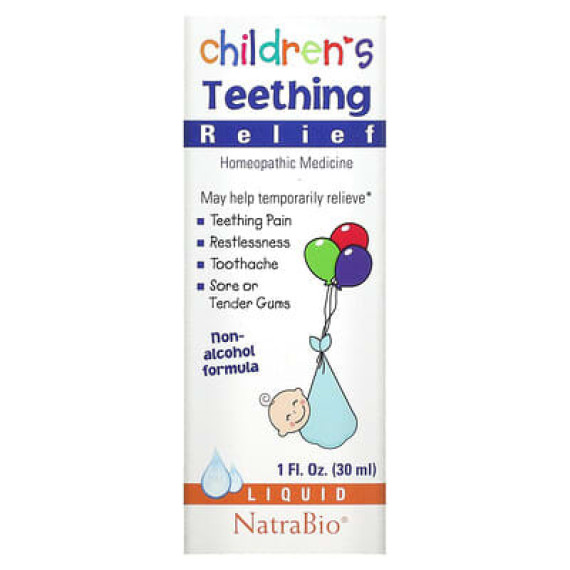 NatraBio Children's Teething Relief Non-Alcohol Formula Liquid - 