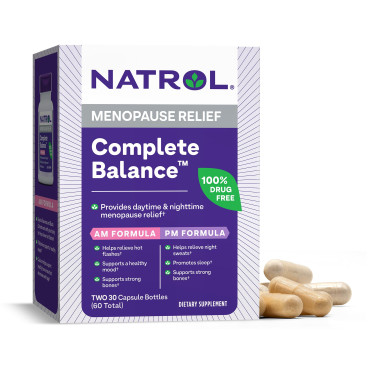 Natrol Complete Balance Menopause Relief AM/PM Two Bottles 30 Capsules Each - B001HCOFQU