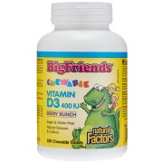 Natural Factors Big Friends Chewable Vitamin D3 Berry Bunch 400 IU - B01LWZ592R