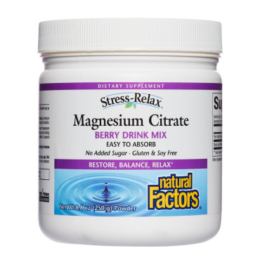 Natural Factors Stress-Relax Magnesium Citrate Natural Berry Drink Mix - B007Q7MUF8