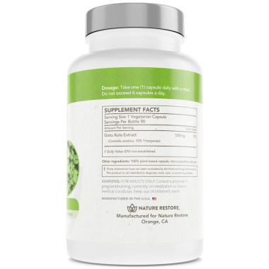 Nature Restore Gotu Kola Non GMO Gluten Free Vegan - B01G7UQMIA