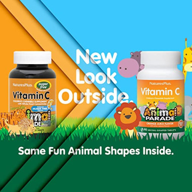 Nature's Plus Source of Life Animal Parade Vitamin C Children's Chewable Supplement Sugar Free - B004AOJN6O