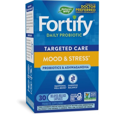 Nature's Way Fortify Daily Probiotic Mood & Stress Delayed-Release Capsules - B07QLWVWQD