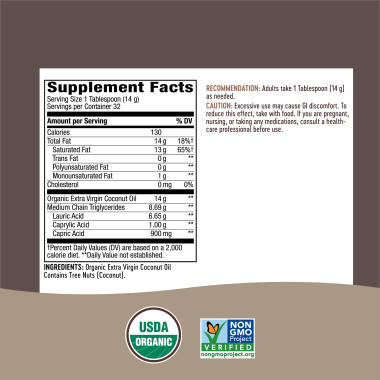 Nature's Way Organic Coconut Oil Extra Virgin - B003B3OOPA