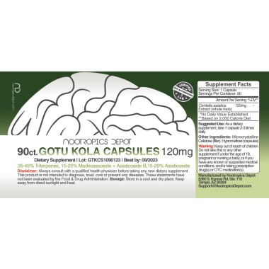 Nootropics Depot Gotu Kola Supports Healthy Stress Levels - B07H8NK8Y1
