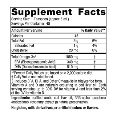 Nordic Naturals Arctic Cod Liver Oil - B002WTCLJA