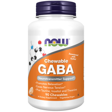 Now Foods Chewable GABA Natural Orange Flavor - B005P0WIUK