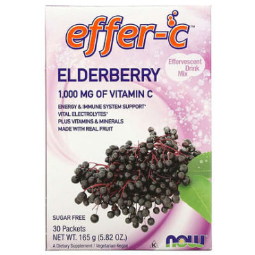 Now Foods Effer-C Effervescent Drink Mix Elderberry - B007CDSFB4