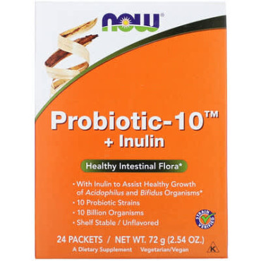 Now Foods Probiotic-10 + Inulin Unflavored - B00PTO3V1C