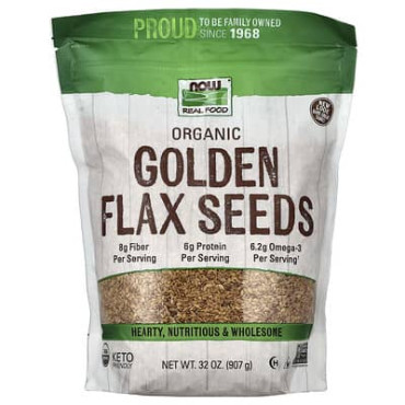 Now Foods Real Food Organic Golden Flax Seeds - 