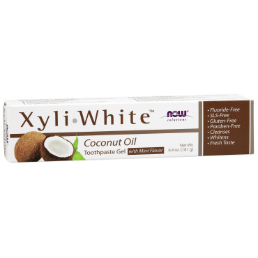 Now Foods Solutions XyliWhite Toothpaste Gel Coconut Oil Mint Flavor - B0768H6JJV