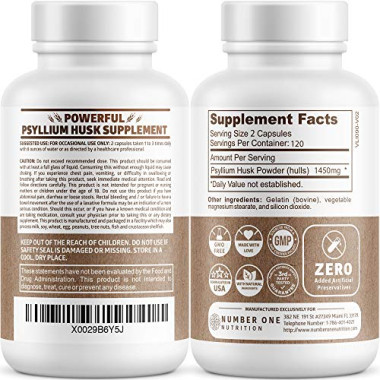 Number One Nutrition Psyllium Husk Helps Support Regularity - B07VMT6XJF