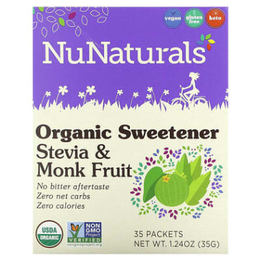 NuNaturals Organic Sweetener Stevia and Monk Fruit - 