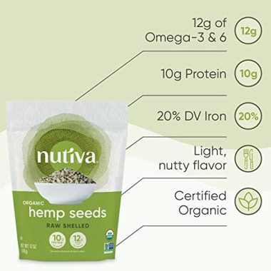 Nutiva Organic Hemp Seed Raw Shelled - B00B42KQ8O